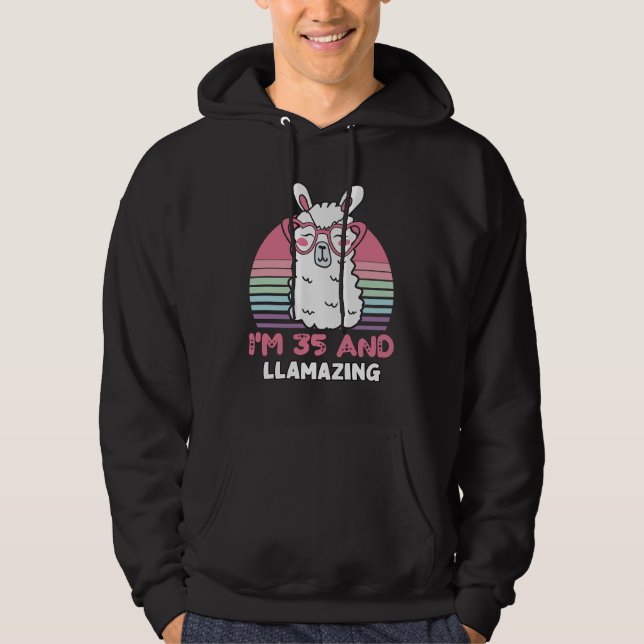 35 Year Old Bday Llamazing 35th Birthday Llama Hoodie (Vorderseite)