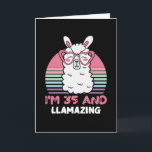 35 Year Old Bday Llamazing 35th Birthday Llama Karte<br><div class="desc">Retro Vintage Style Birthday Gift Design Perfect To Pair With Shorts,  Leggings Or Jeans For A Casual Yet Trendy Look. Humorous Funny Humor Birthday Gift Outfit For Family Member,  Loved One Or Yourself. Matches Loads Of Clothes. GET YOURS TODAY!</div>
