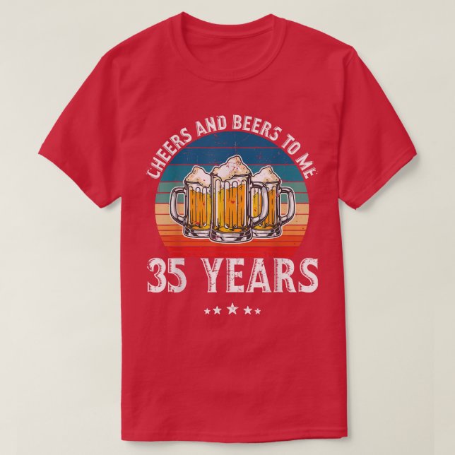 35 Years 35th Birthday Beer Theme Drinking Alcohol T-Shirt (Design vorne)