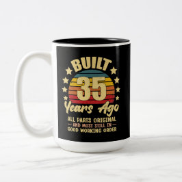 35 Years Ago All Parts Original 35th Birthday Zweifarbige Tasse