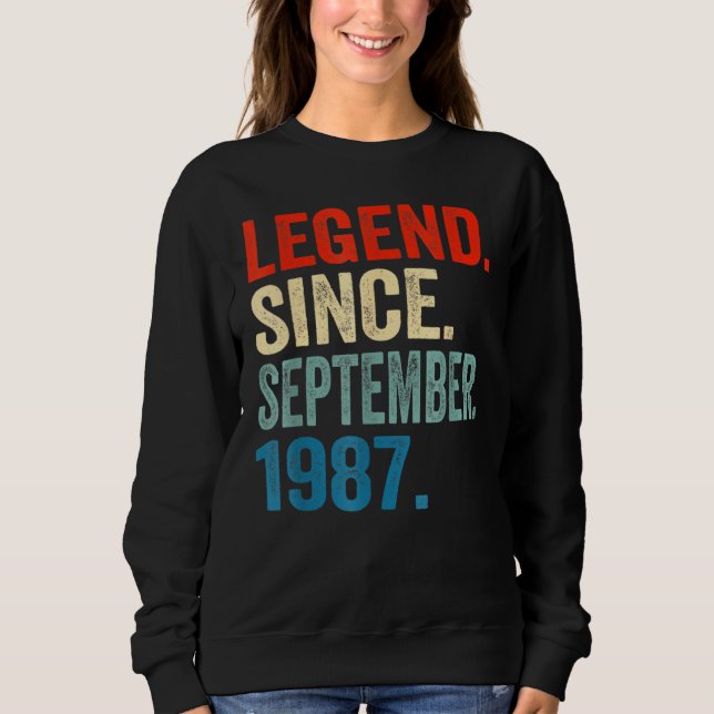35 Years Old  Legend Since September 1987 35th Bir Sweatshirt (Vorderseite)