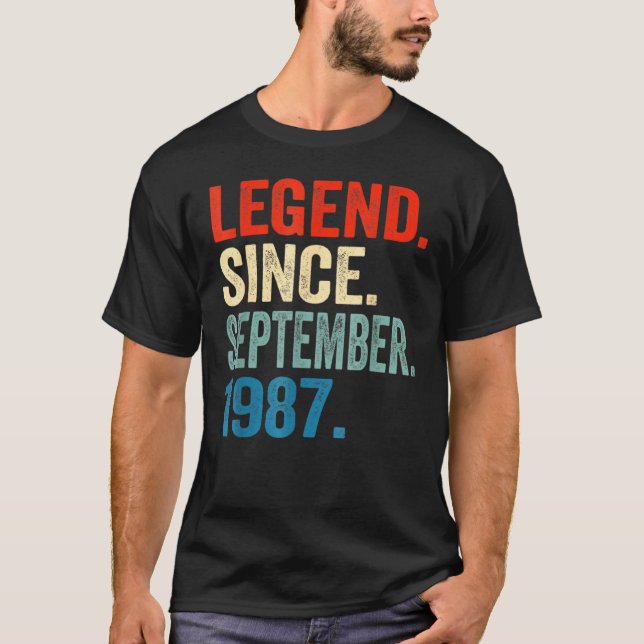 35 Years Old  Legend Since September 1987 35th Bir T-Shirt (Vorderseite)