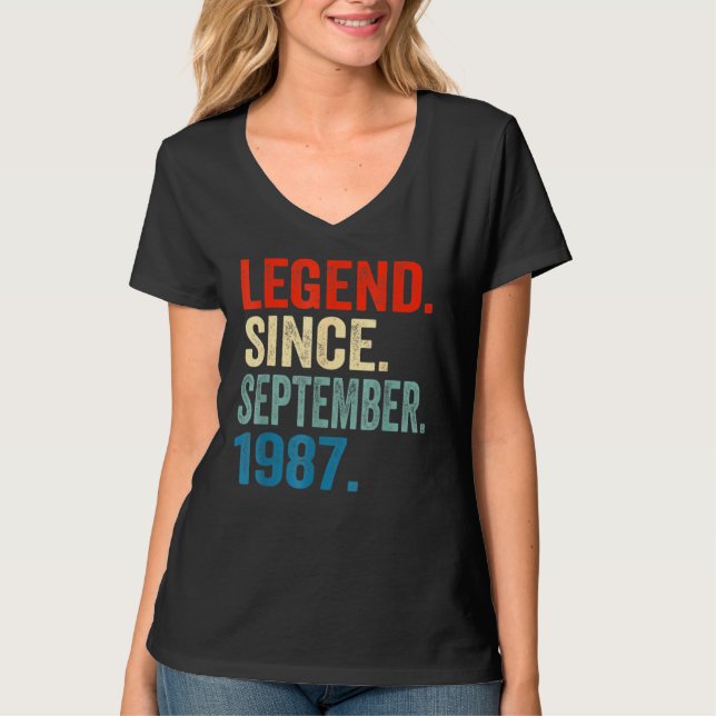 35 Years Old  Legend Since September 1987 35th Bir T-Shirt (Vorderseite)