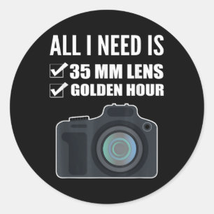 35mm Lens Wedding Fotograf Runder Aufkleber