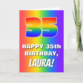 35th Birthday: Colorful, Fun Rainbow Pattern # 35 Karte