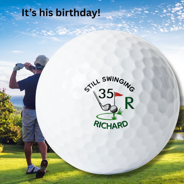 35th Birthday Men's Monogram Name Golfball (Von Creator hochgeladen)