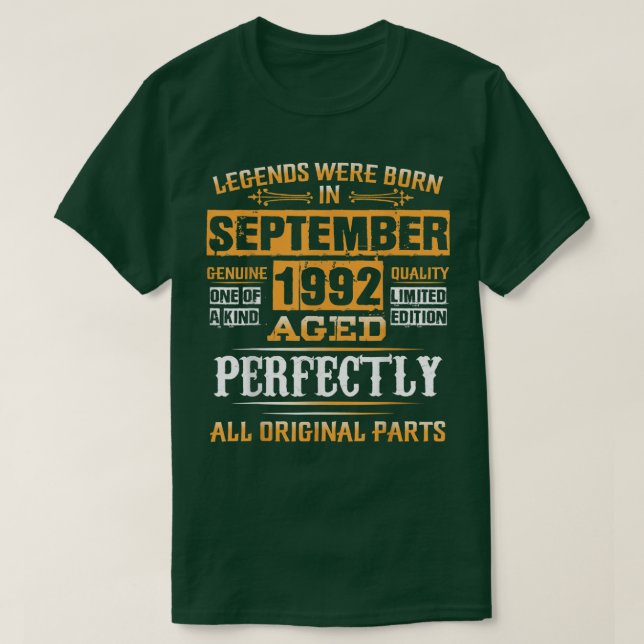35th Birthday Tee Legends Born In September 1987 3 (Design vorne)