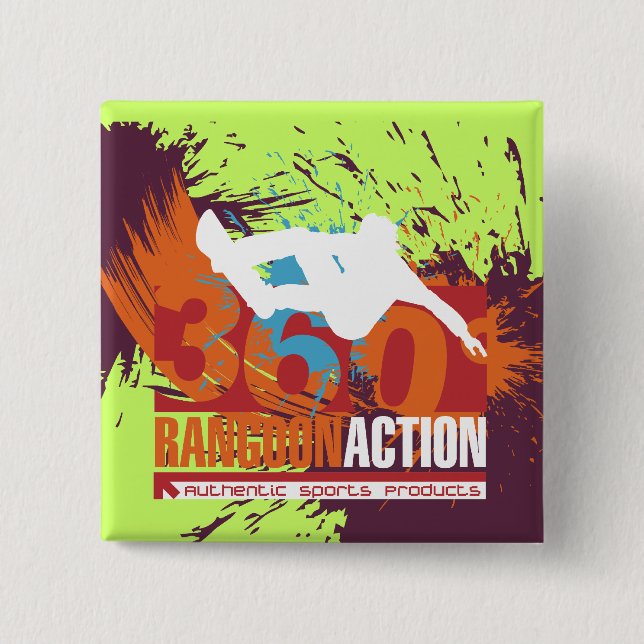 360 Grad-Snowboarding-T-Shirts und Geschenke Button (Vorderseite)