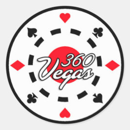 360 Vegas Chip Logo-Aufkleber Runder Aufkleber