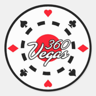 360 Vegas Chip Logo-Aufkleber Runder Aufkleber