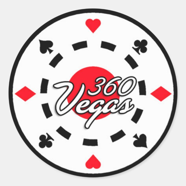 360 Vegas Chip Logo-Aufkleber Runder Aufkleber (Vorderseite)