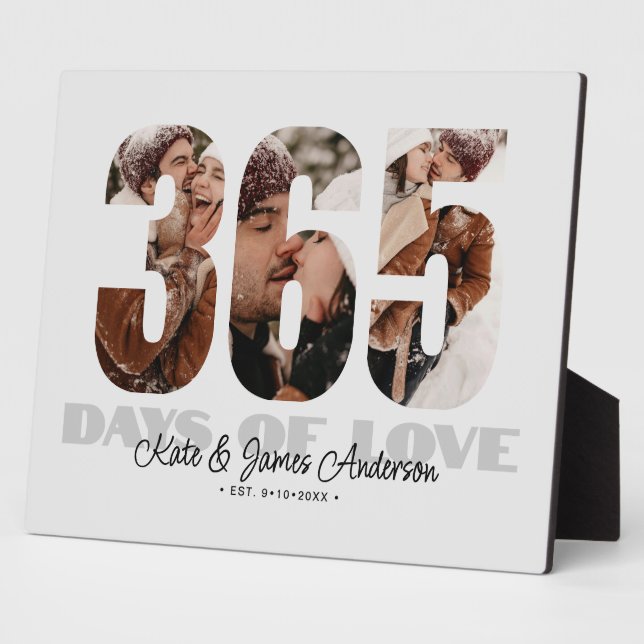 365 Days of Love 1st Anniversary Photo Fotoplatte (Seite)