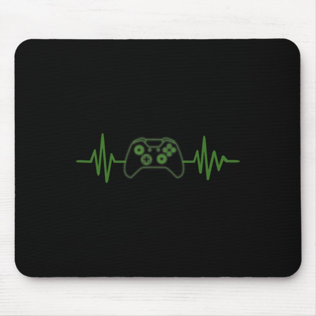 365 Gamer Heartbeat T-Shirt für Videospielspieler Mousepad (Vorne)