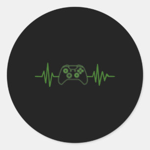 365 Gamer Heartbeat T-Shirt für Videospielspieler Runder Aufkleber