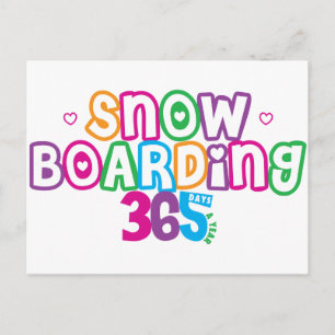 365 Schnee-Boarding Postkarte