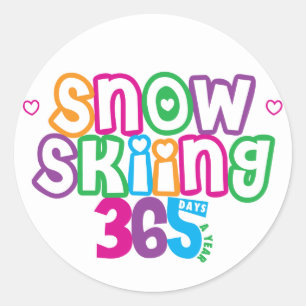 365 Schneeschuhwandern Runder Aufkleber