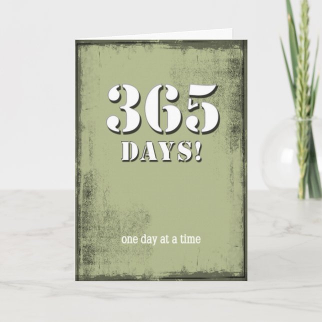 365 Tage Clean Sober Birthday Card Karte (Vorderseite)