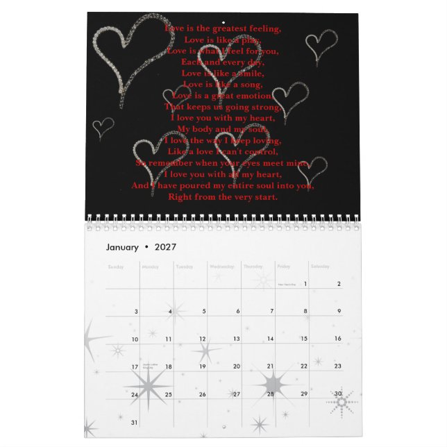 365 Tage Liebe Kalender (Jan 2027)