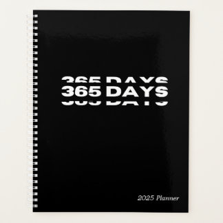365 Tage Schwarzer 2025-Planer Planer