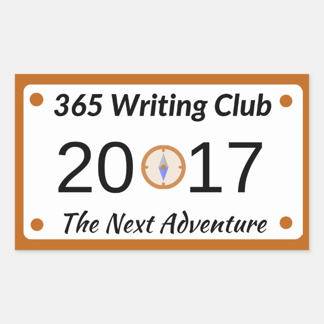 365 Writing Club Stickers! Rechteckiger Aufkleber (Vorderseite)