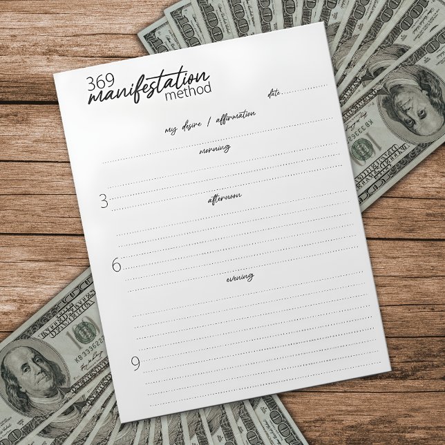 369 Manifestation Method, Law of attraction Notizblock (Von Creator hochgeladen)