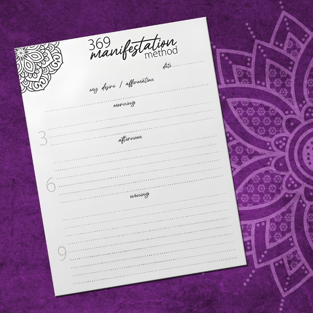 369 Manifestation Method, Law of attraction Notizblock (Von Creator hochgeladen)