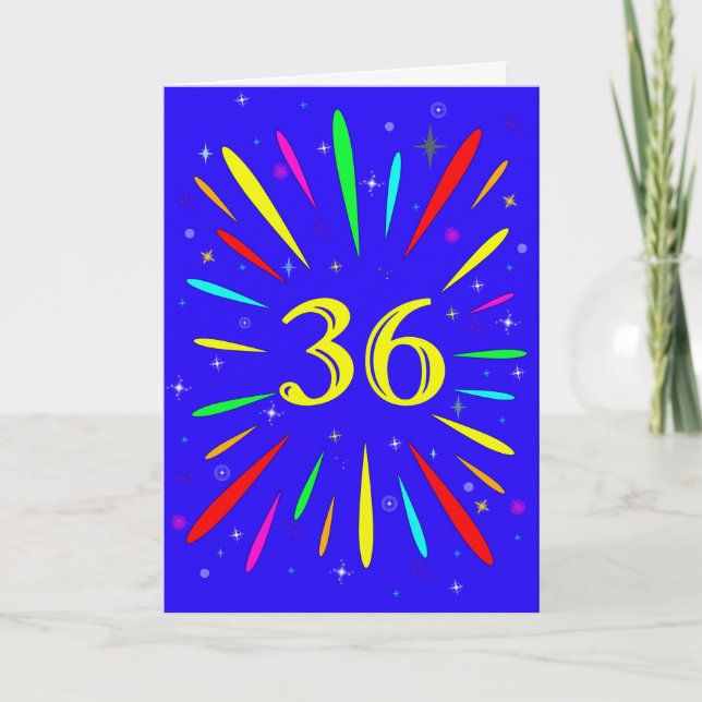 36. Birthday Explosion Card Karte (Vorderseite)