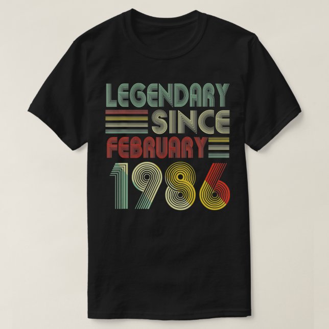 36 Dekorationen Legendary Seit Februar 1986 T-Shirt (Design vorne)