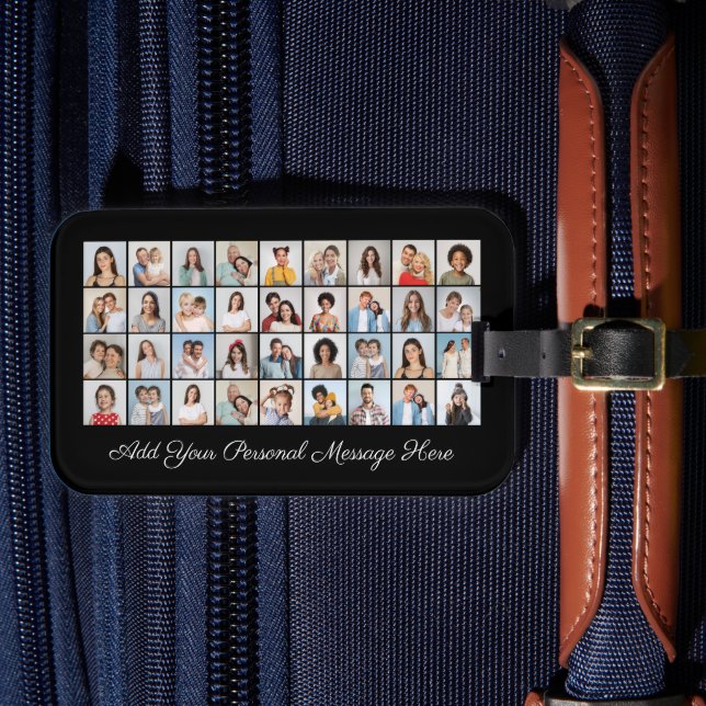 36 Foto Collage Fügen Sie Ihren eigenen Gruß hinzu Gepäckanhänger (Vorderseite Insitu 4)