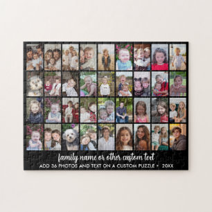 36 Fotocollage - 4 Reihen 9 Spalten - schwarz Puzzle