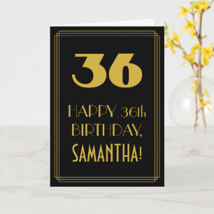 36. Geburtstag ~ Art Deco inspirierter Look "36" & Karte