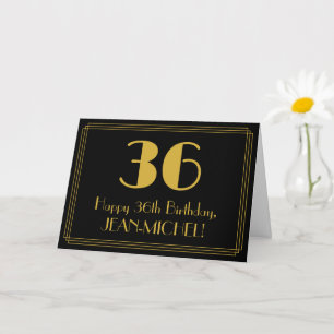 36. Geburtstag: Art Deco inspiriertes Aussehen "36 Karte