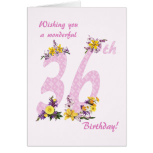 36. Geburtstag Blume Dekorierte Zahlen