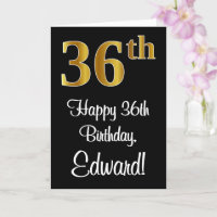 36. Geburtstag ~ Elegante Luxuriöse Imitate Gold L