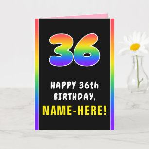 36. Geburtstag: Farbiger Regenbogen # 36, Individu Karte