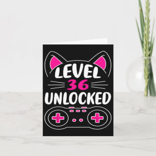 36. Geburtstag Girl Cat Lover Video Game Level 36 Karte