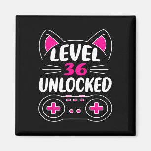 36. Geburtstag Girl Cat Lover Video Game Level 36  Magnet