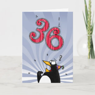 36. Geburtstag - Pinguin-Überraschungskarte Karte