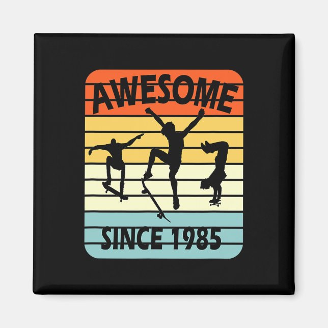 36. Geburtstag Skateboarding Junge Großartig Seit  Magnet (Vorne)