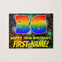36. Geburtstag: Spaß, bunte feierliche Feuerwerke Puzzle