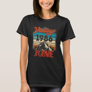 36 Geburtstag Vintag Juni 1986 Retro Sunset T-Shirt