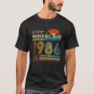 36. Geburtstag Vintager März 1986 36 Jahre altes G T-Shirt
