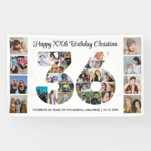 36. Geburtstagsfeier Nummer 36 Fotocollage Banner