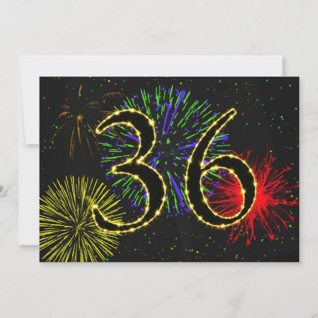 36. Geburtstagsparty Einladung (Vorderseite)