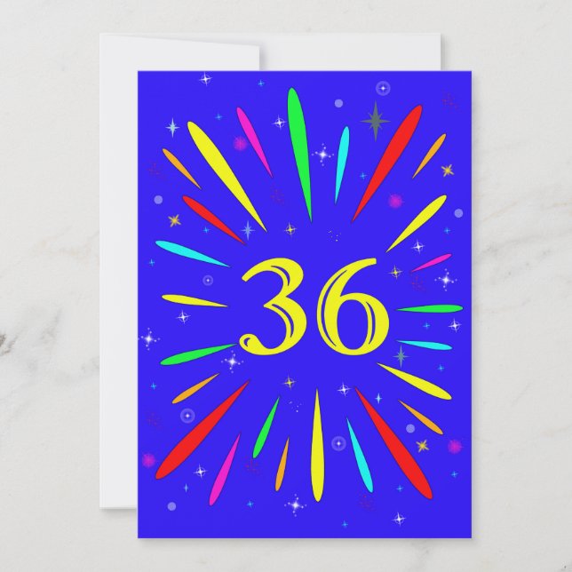 36. Geburtstagsparty Einladung Explosion (Vorderseite)