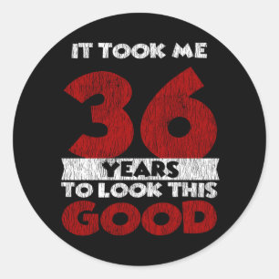 36 Jahre alt hat mich gesehen gut 36. Geburtstag Runder Aufkleber