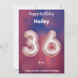 36 Jahre alte Happy Birthday Card