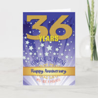 36 Jahre Erholung Jahrestag kühne Zahl