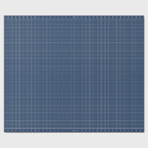 36" Raster mit Lineal Traditionelle Blaupausenfarb Geschenkpapier