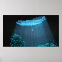 36"x20" Papierplakat mit dem Bild "Mayan Cenote"